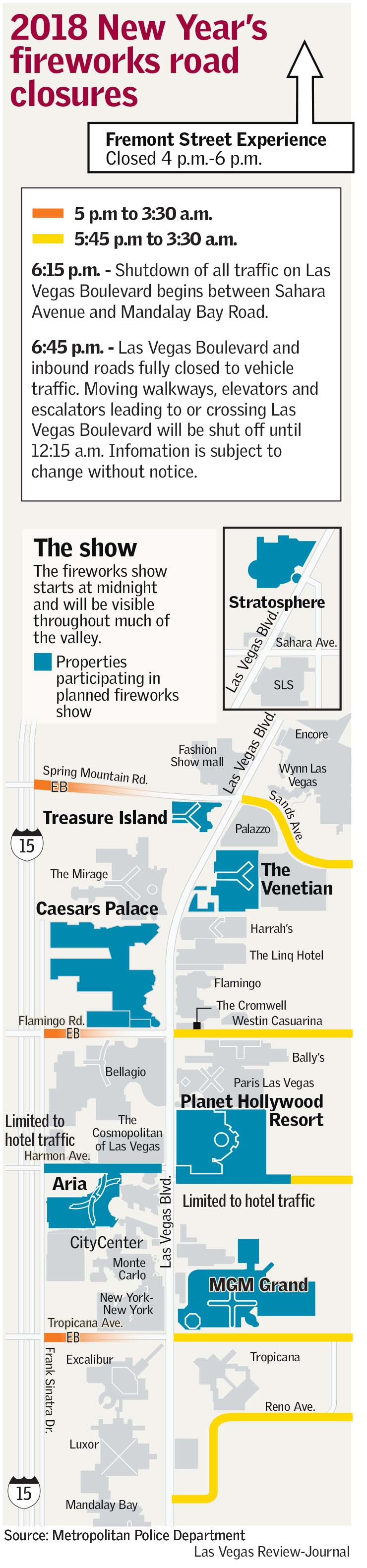 New Year's Eve 2014/2015 Las Vegas Road Closures