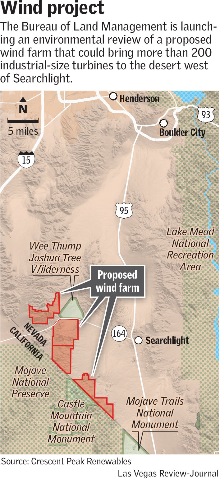 BLM to hold public meetings on proposed wind farm near Searchlight