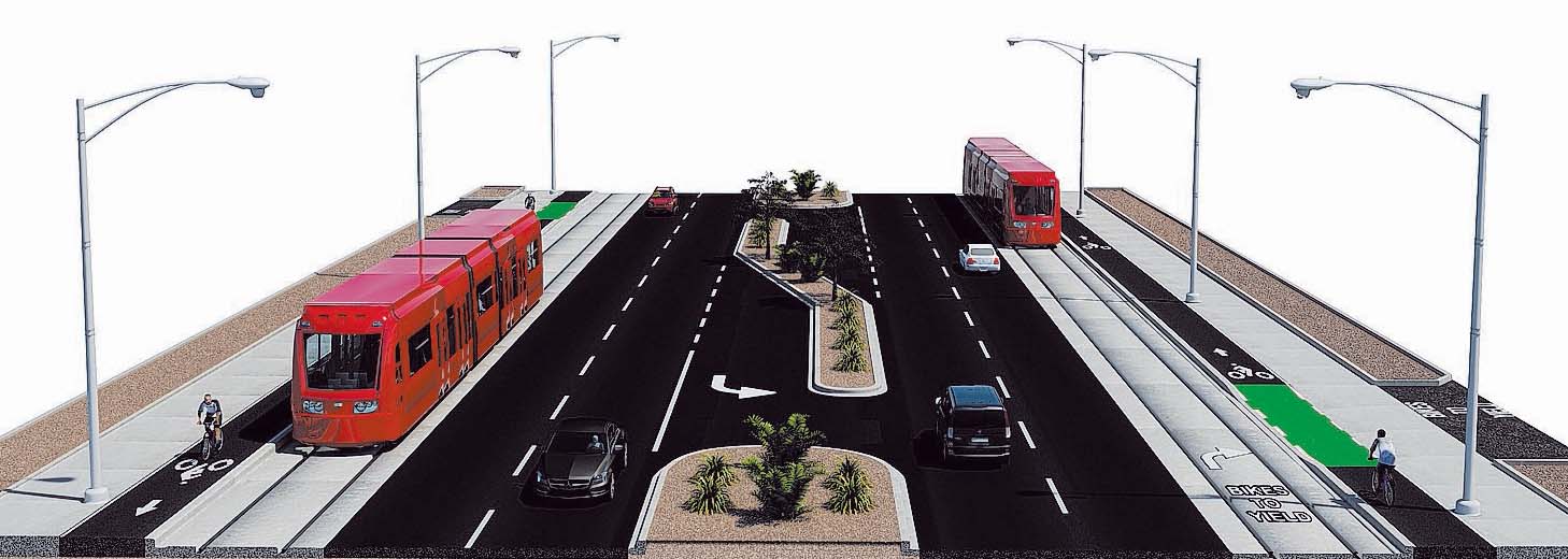 Maryland Parkway light rail design rendering Las Vegas Review-Journal