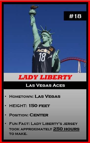 Statue of Liberty on Las Vegas Strip dons Aces jersey — VIDEO, Aces/WNBA, Sports