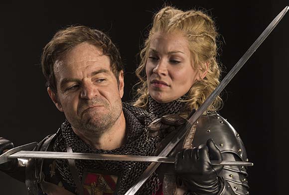 Geoffrey Kent, left, as Lord Talbot and Tracie Lane as Joan de Pucelle in the Utah Shakespeare Festival's production of 