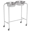 STERIS Product Number MCE1003 DOUBLE-BOWL SOLUTION STAND SS WITH LOWER SHELF