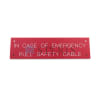 STERIS Product Number P117940106 SAFETY CABLE DECAL