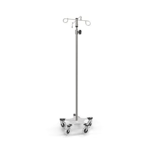 Stainless 5-Leg Space-Saver Base IV Pole