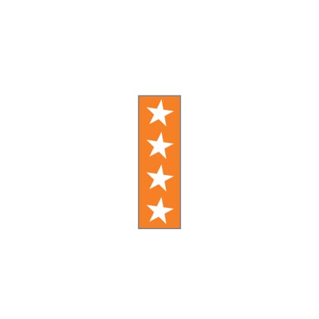 ID SHEET TAPE  ORANGE / STARS  WHITE 0.25 INCH  [1/ST] Shop STERIS Product Number T70307