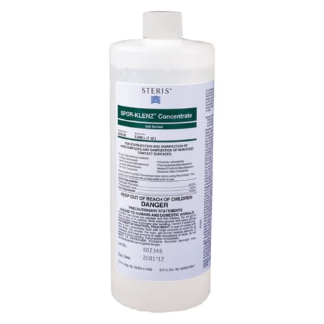 STERIS Product Number 652026 SPOR-KLENZ CONCENTRATE (4 X 1 QT PLASTIC BOTTLES - FIBERBOARD BOX)