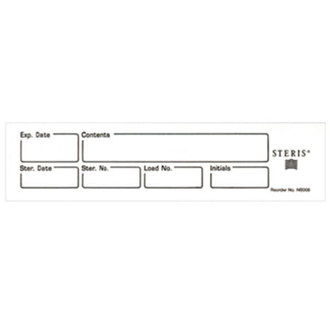 CHEMDI STERILIZATION RECORD SYSTEM (250 LABELS/BX) Shop STERIS Product Number NB008