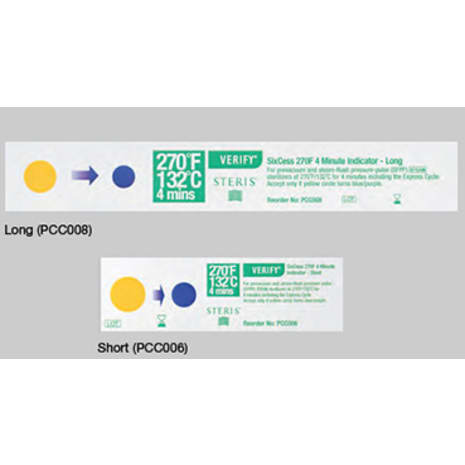 STERIS Product Number PCC008 Verify SixCess 270F  4 Minute Indicator – Long (1 bx/100 indicators)