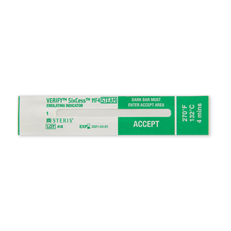 VERIFY SIXCESS MF4 STEAM EMULATING INDICATOR (250 INDICATORS/POUCH) Shop STERIS Product Number PCC072