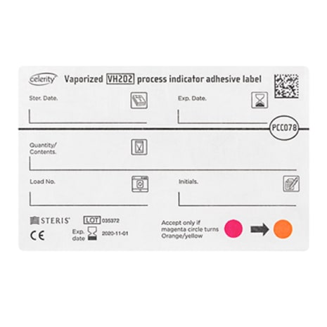 STERIS Product Number PCC078 CELERITY VH202 ADHESIVE LABEL 1000/ROLL