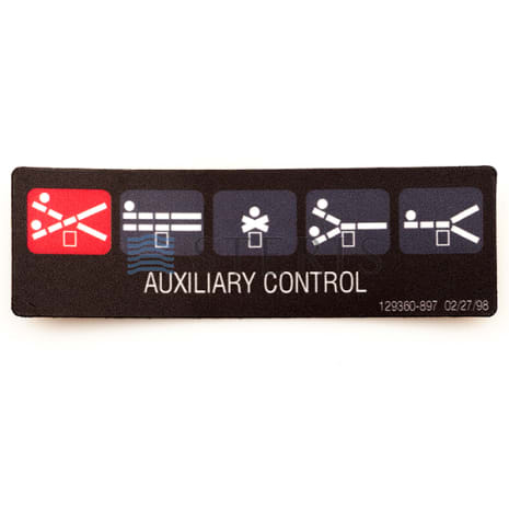 LABEL  AUX. OVERRIDE Shop STERIS Product Number P129360897