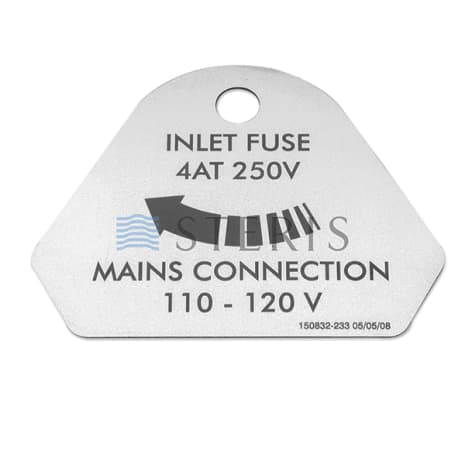 LABEL FUSE COVER PLATE #1 Shop STERIS Product Number P150832233