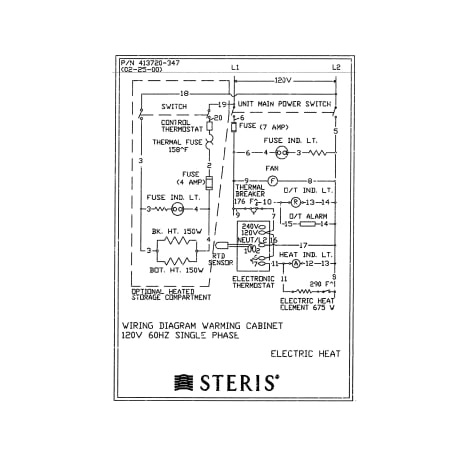 WIRING DIAGRAM Shop STERIS Product Number P413720347