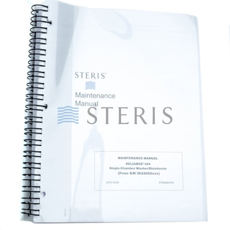 MAINT MANUAL  RELIANCE 444 AFTER SN 3624502XXX Shop STERIS Product Number P764330576