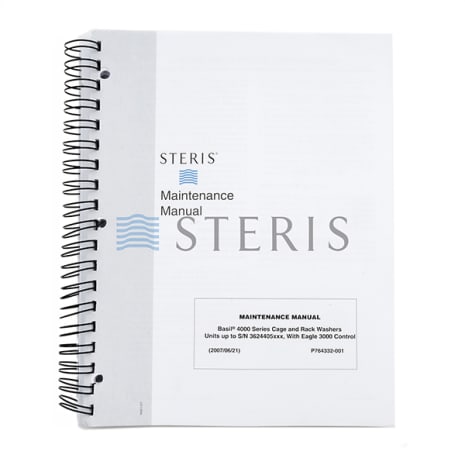 MAINT MANUAL  BASIL 4000 UPTO S/N 3624405XXX WASH Shop STERIS Product Number P764332001