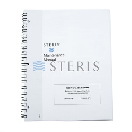MAINT MANUAL  RELIANCE 333 AFTER S/N3600106XXX Shop STERIS Product Number P764332379