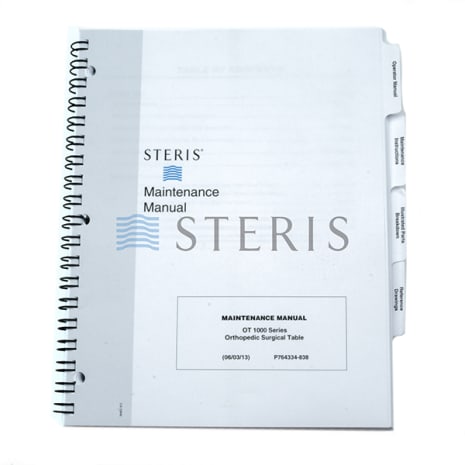 MAINT MANUAL  OT 1000 ORTHO SURGICAL TABLE Shop STERIS Product Number P764334838