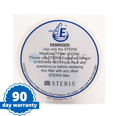 A1564  MAXPURE CAP LABEL Shop STERIS Product Number 10005226