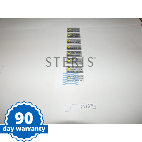 LABEL  STANDBY PANEL EMERGENCY USE Shop STERIS Product Number 217876