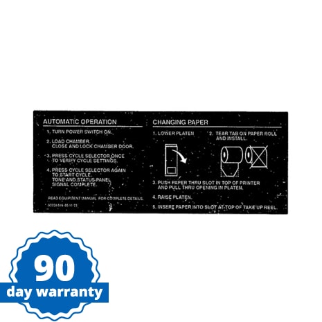 PLATE  OPERATION INSTRUCT Shop STERIS Product Number P093908516