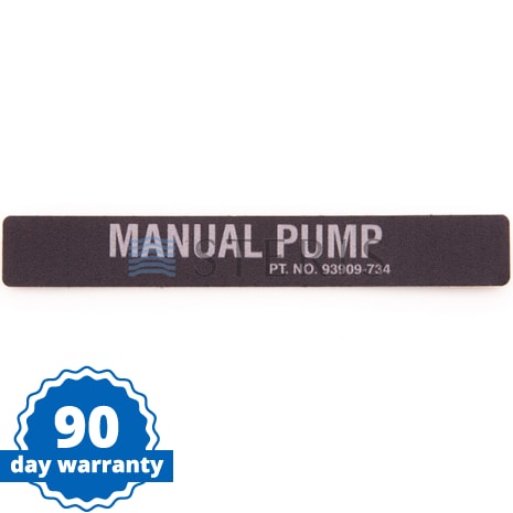 STERIS Product Number P093909734 LABEL  MANUAL PUMP