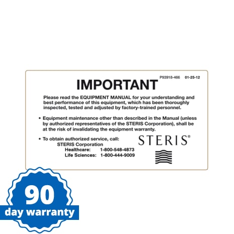 IMPORTANT LABEL Achetez le numéro de produit STERIS P093918466