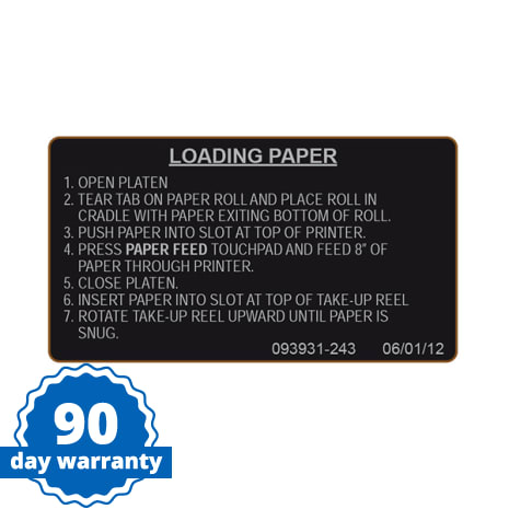 STERIS Product Number P093931243 PRINTER PAPER LABEL