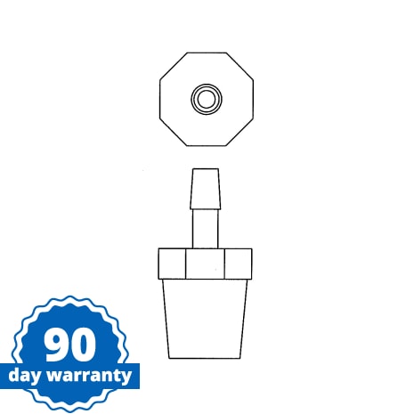 STERIS Product Number P117031352 ADAPTOR POLYPROPYLENE 1/2"M X 1/4"BARB