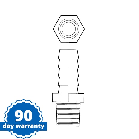 STERIS Product Number P117907949 STEM HOSE 1/4 IN.-NPT X 3/8 IN.