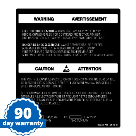 STERIS Product Number P136809738 WARNING LABEL