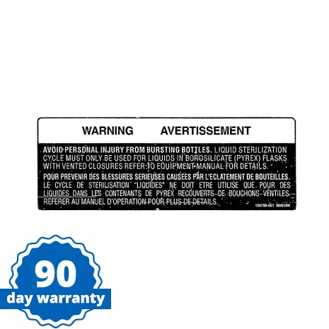 STERIS Product Number P150786001 DECAL LIQUIDS WARNING