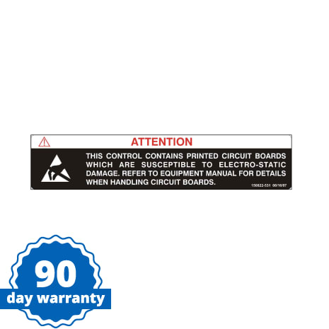 ESD DECAL Shop STERIS Product Number P150822531