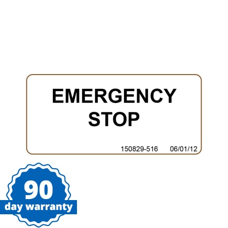 STERIS Product Number P150829516 LABEL EMERGENCY STOP(ENG)