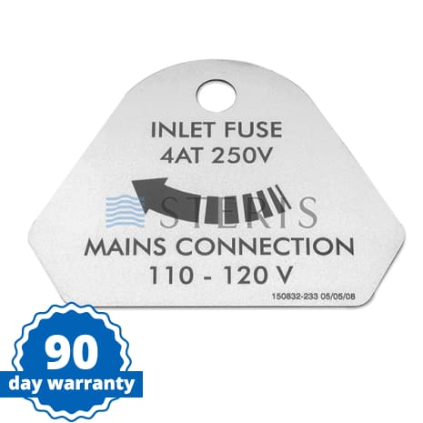 LABEL FUSE COVER PLATE #1 Shop STERIS Product Number P150832233