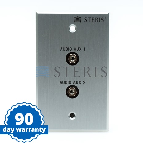 STERIS Product Number VTP003627 WALL PLATE  SINGLE GANG  STERIS AUDIO INPUT - AUX 1  AUX 2