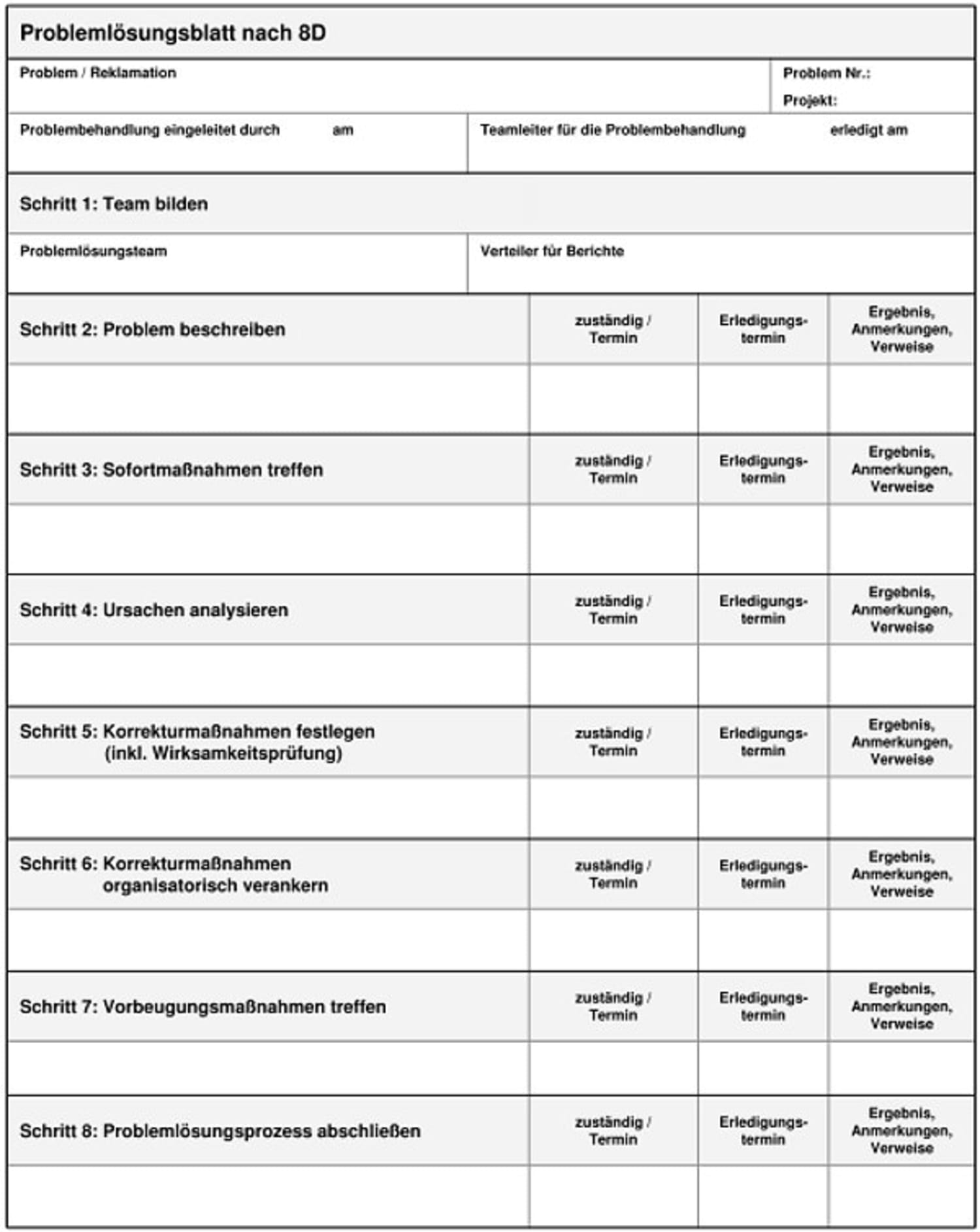 8d Systematisch Probleme Losen