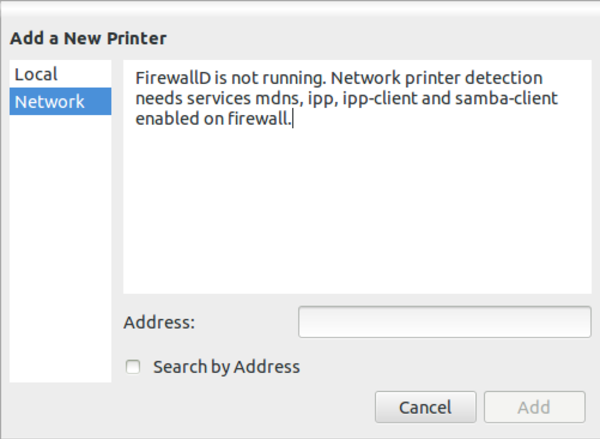 The error that stops me from finding my network printer