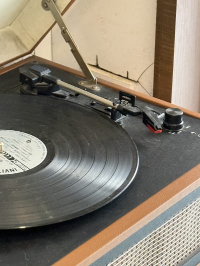 Disc player. An SD card was inserted to play music