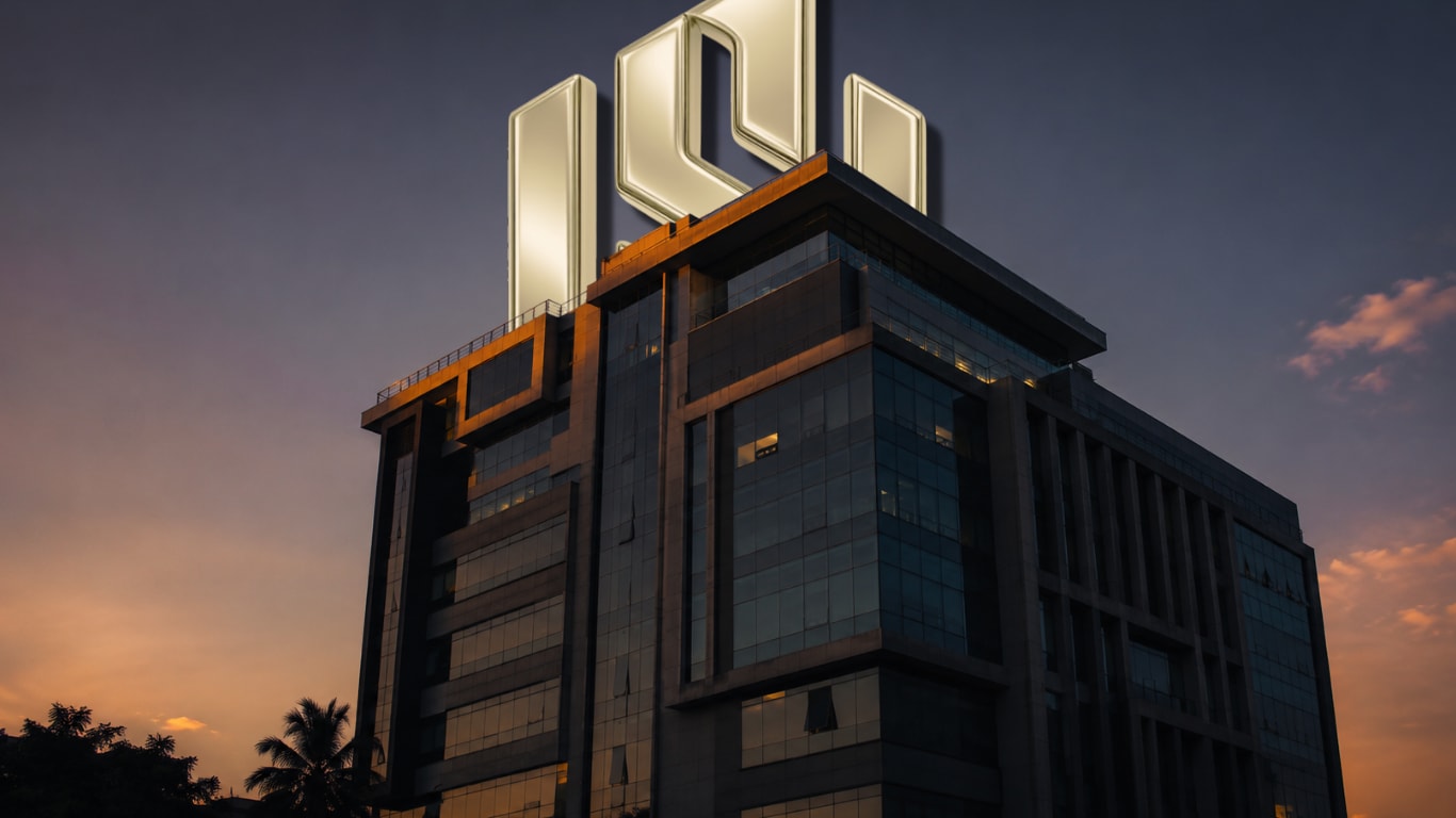 Steward's House mark atop a modern Kampala building