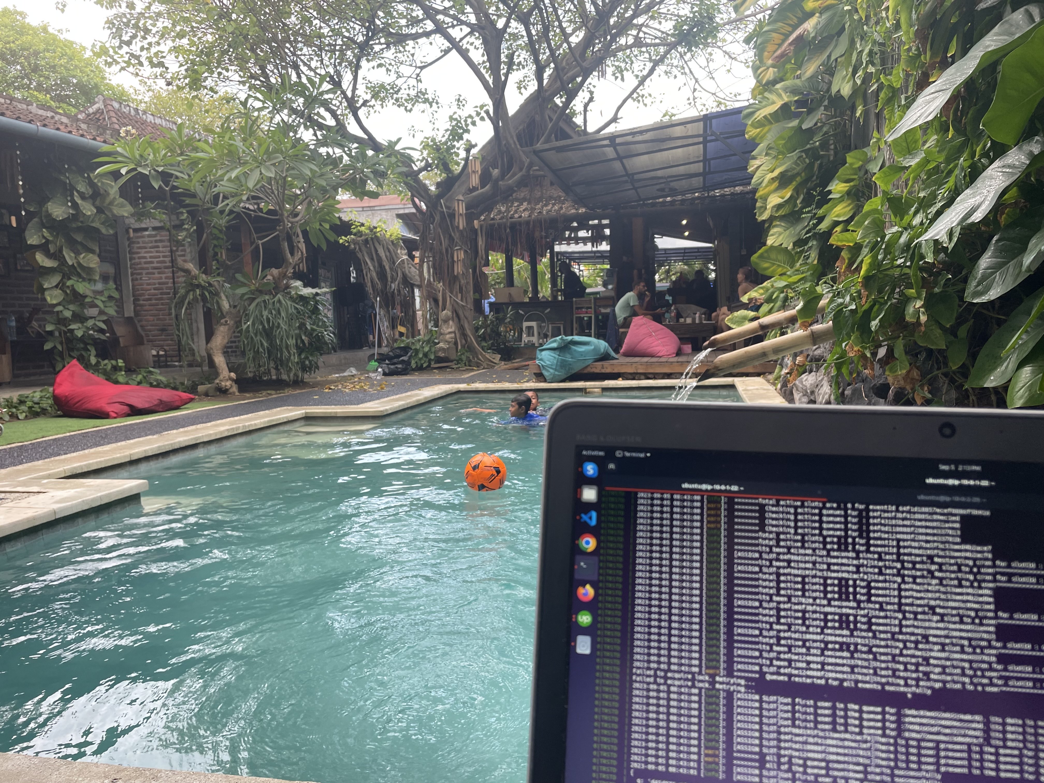 Working from the hostel