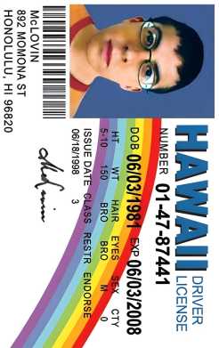Sticker para tarjeta de Licencia McLovin