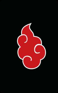 Sticker para tarjeta de Akatsuki (nube roja de Naruto) con fondo negro