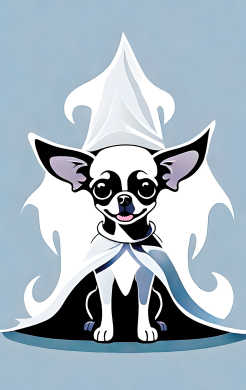 Sticker para tarjeta de Perro chihuahua disfrazado para halloween