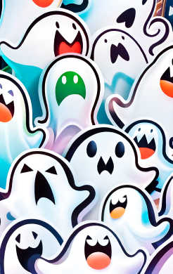 Sticker para tarjeta de Fantasmas boo