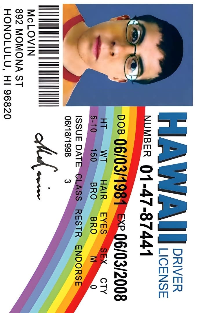 Sticker de Licencia McLovin para tarjeta de metro, débito, metrobus, crédito | Sticky Covers