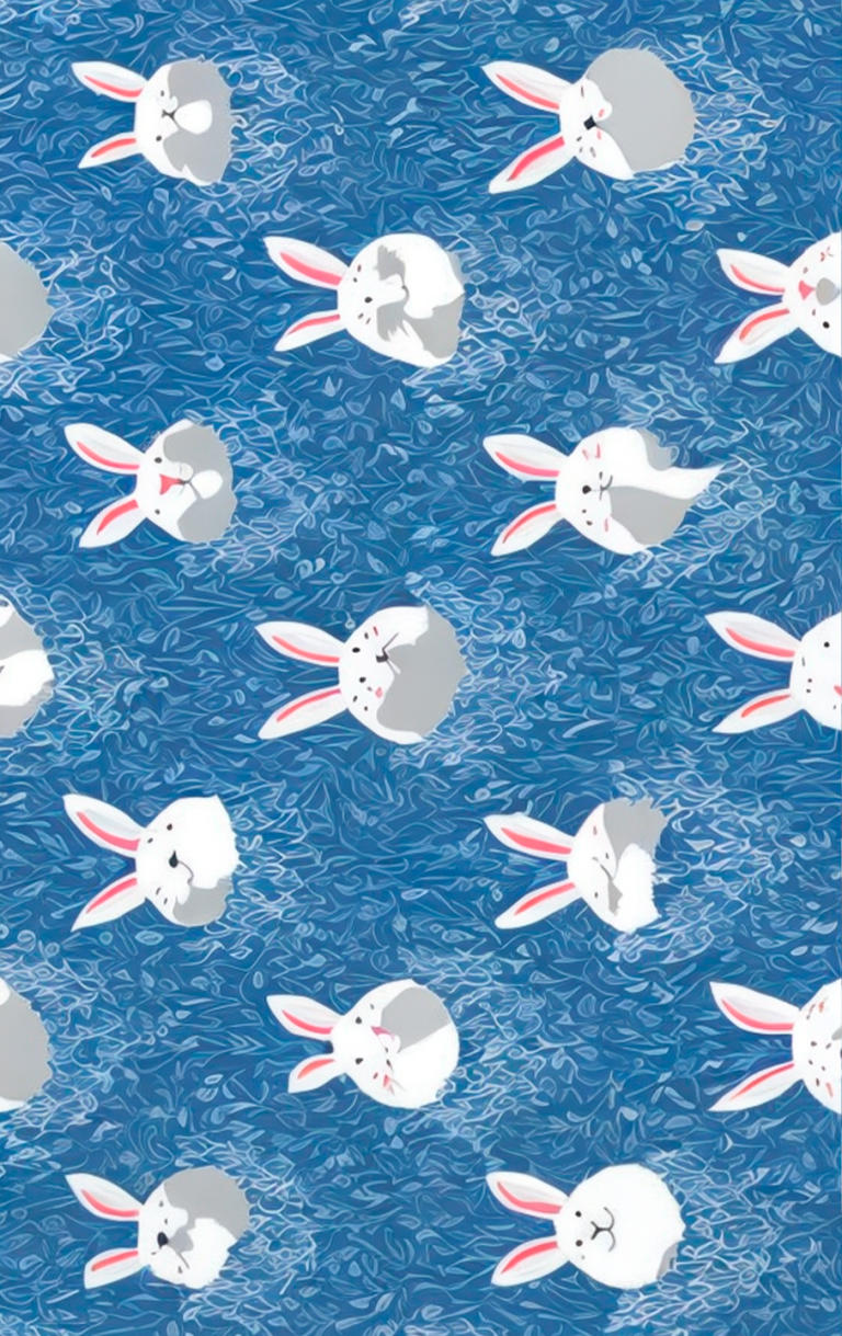 Sticker de Conejos blancos en fondo azul para tarjeta de metro, débito, metrobus, crédito | Sticky Covers