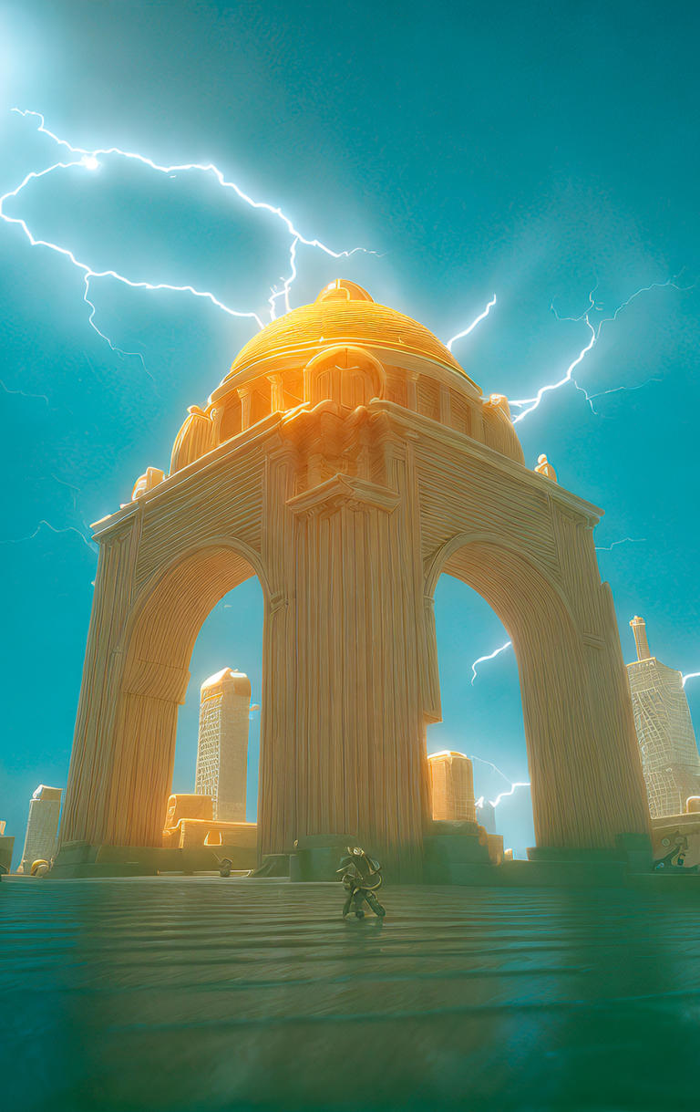 Sticker de Monumento a la Revolución (CDMX) al estilo legendario con rayos para tarjeta de metro, débito, metrobus, crédito | Sticky Covers