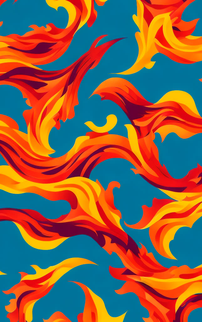 Sticker de Llamaradas de fuego rojo en fondo azul para tarjeta de metro, débito, metrobus, crédito | Sticky Covers