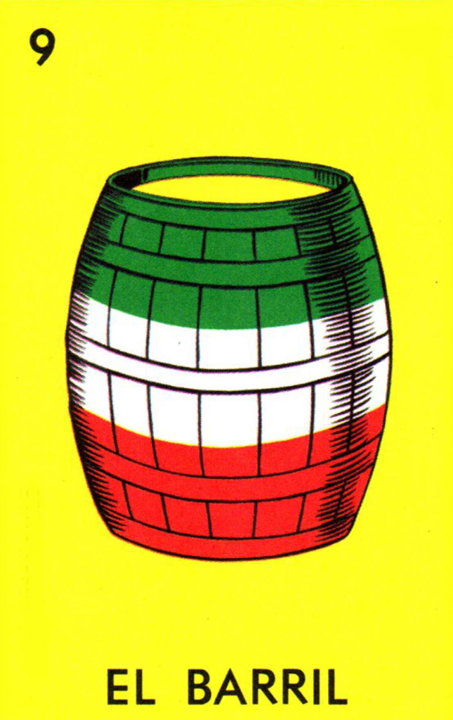 Sticker de El Barril Lotería Mexicana para tarjeta de metro, débito, metrobus, crédito | Sticky Covers