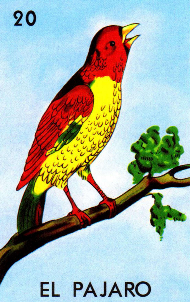 Sticker de El Pájaro Lotería Mexicana para tarjeta de metro, débito, metrobus, crédito | Sticky Covers